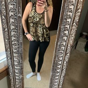 Leopard ruffle tank
